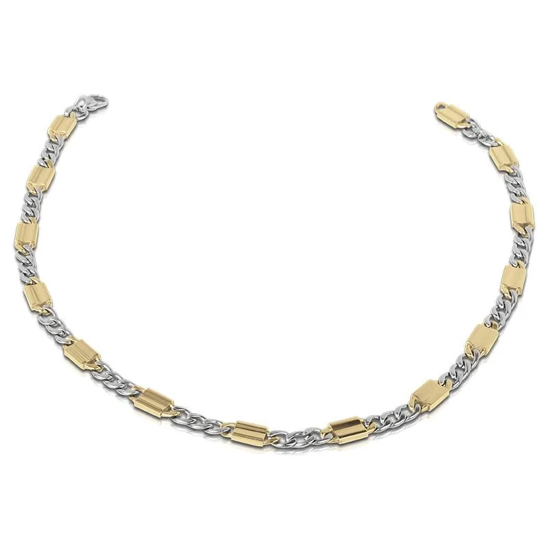 Women’s birthstone necklaces-Andrea Two-Tone Steel Necklace