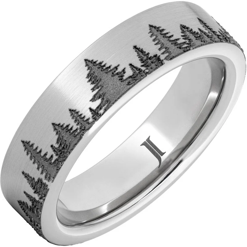 Women’s diamond eternity bands-Serinium® Forest Scene Ring with Satin Finish