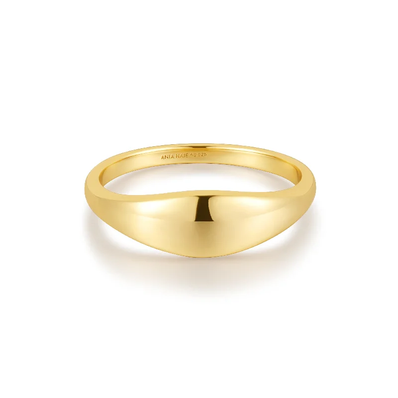 Women’s custom rings-Gold Dome Plain Ring