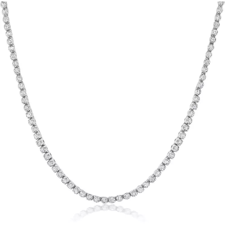 Women’s diamond choker necklaces-CRISLU Adjustable Tennis Necklace Finished in Pure Platinum or 18kt Gold