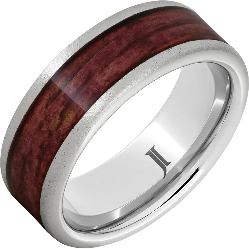 Women’s rose gold rings-Barrel Aged™ Serinium® Ring with Cabernet Inlay and Stone Finish