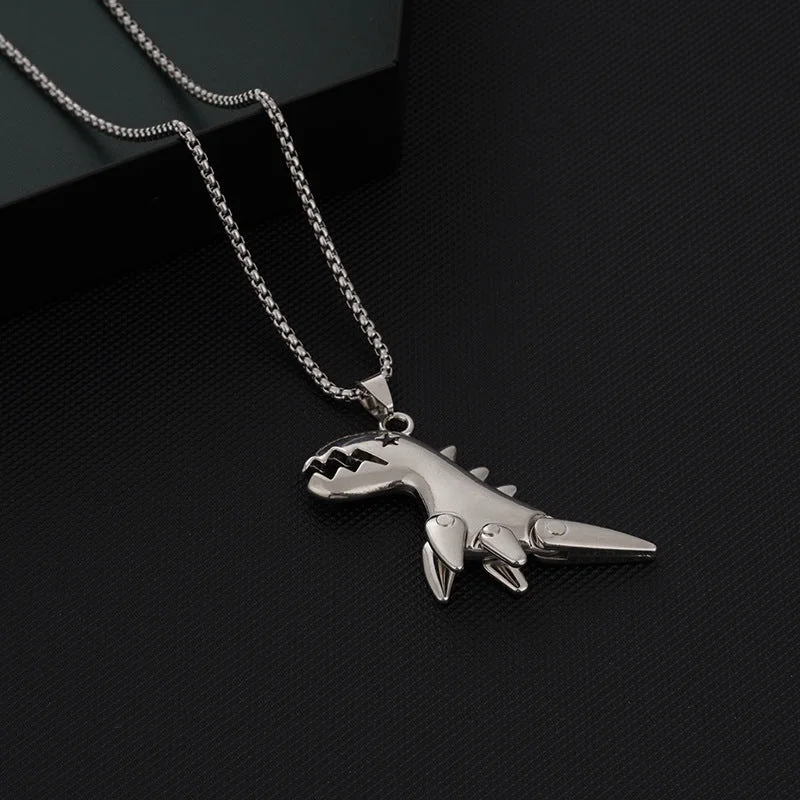 White K Dinosaur-Pearl Chain 70cm