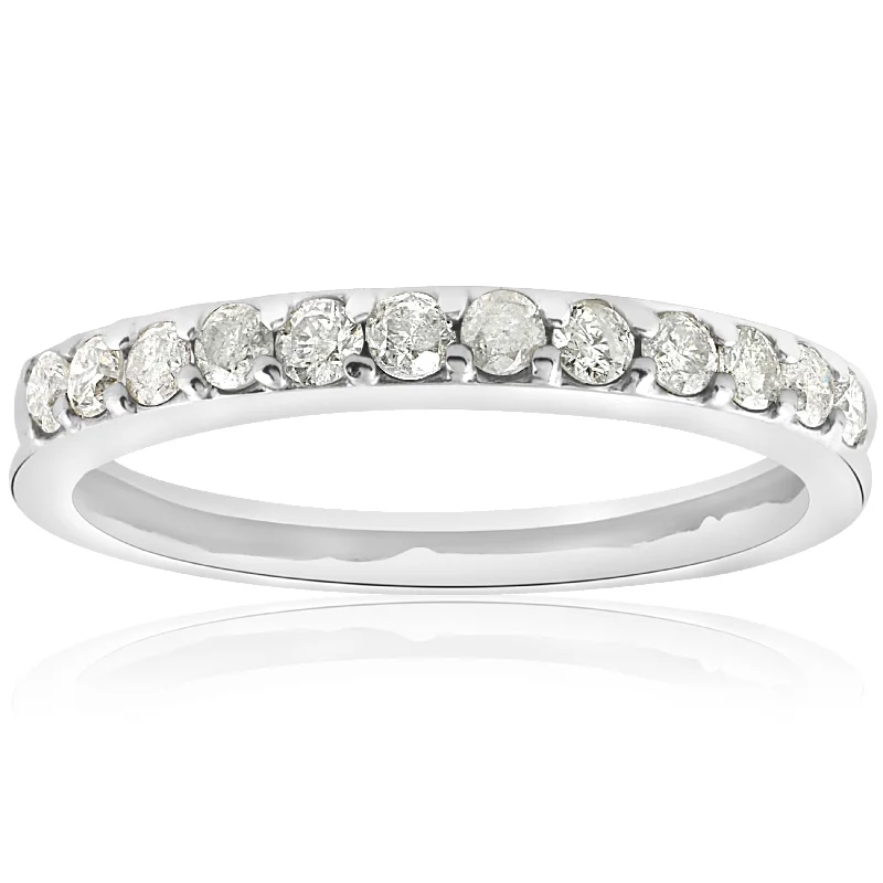 Women’s oval diamond engagement rings-1/2ct Diamond Wedding Ring White Gold Anniversary