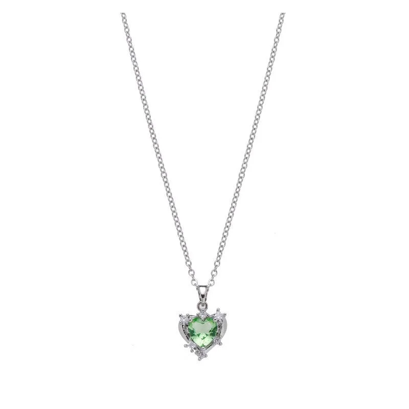 Single Chain Green Love Heart