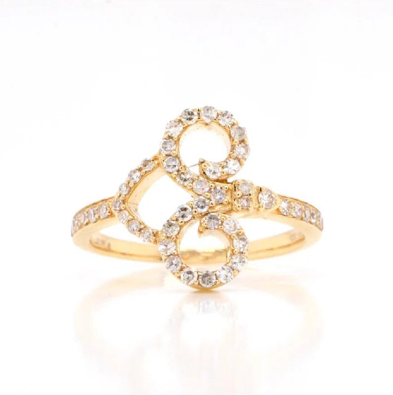 Women’s gold engagement rings-14K Yellow Gold Diamond Ring