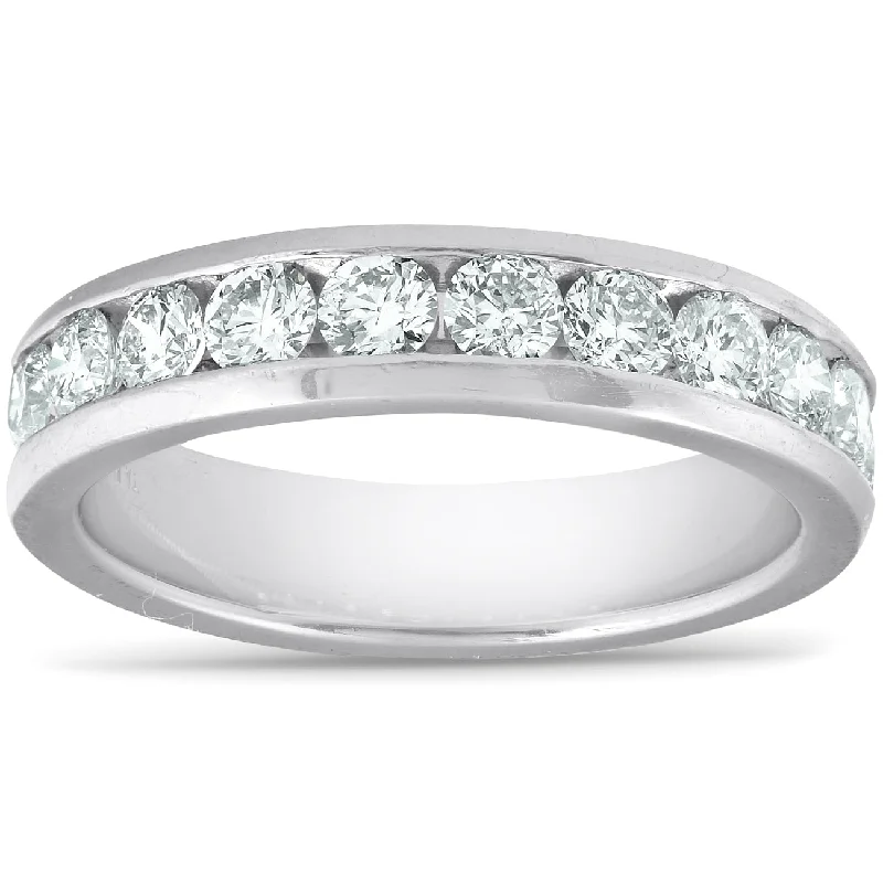 Women’s delicate engagement rings-1ct Lab Grown Diamond Wedding Ring Platinum Channel Set Eco Friendly