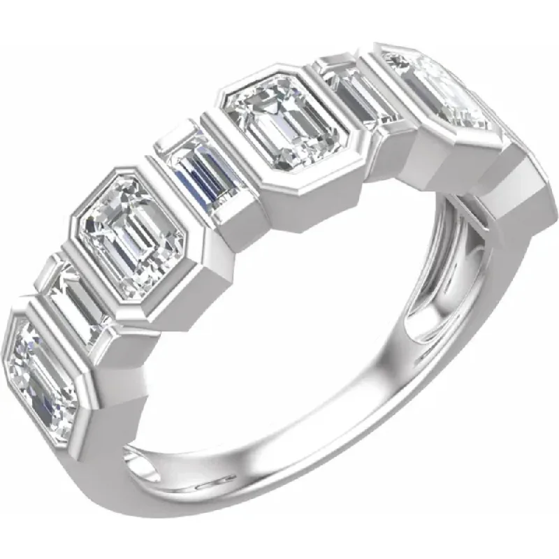 Women’s engagement rings with rubies-2.00Ct Emerald Cut Wedding Ring Anniversary Band 14k Gold Lab Grown