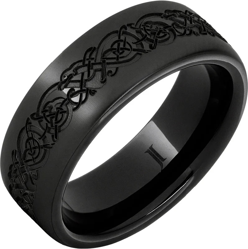 Women’s rainbow rings-The Norseman - Black Diamond Ceramic™ Ring