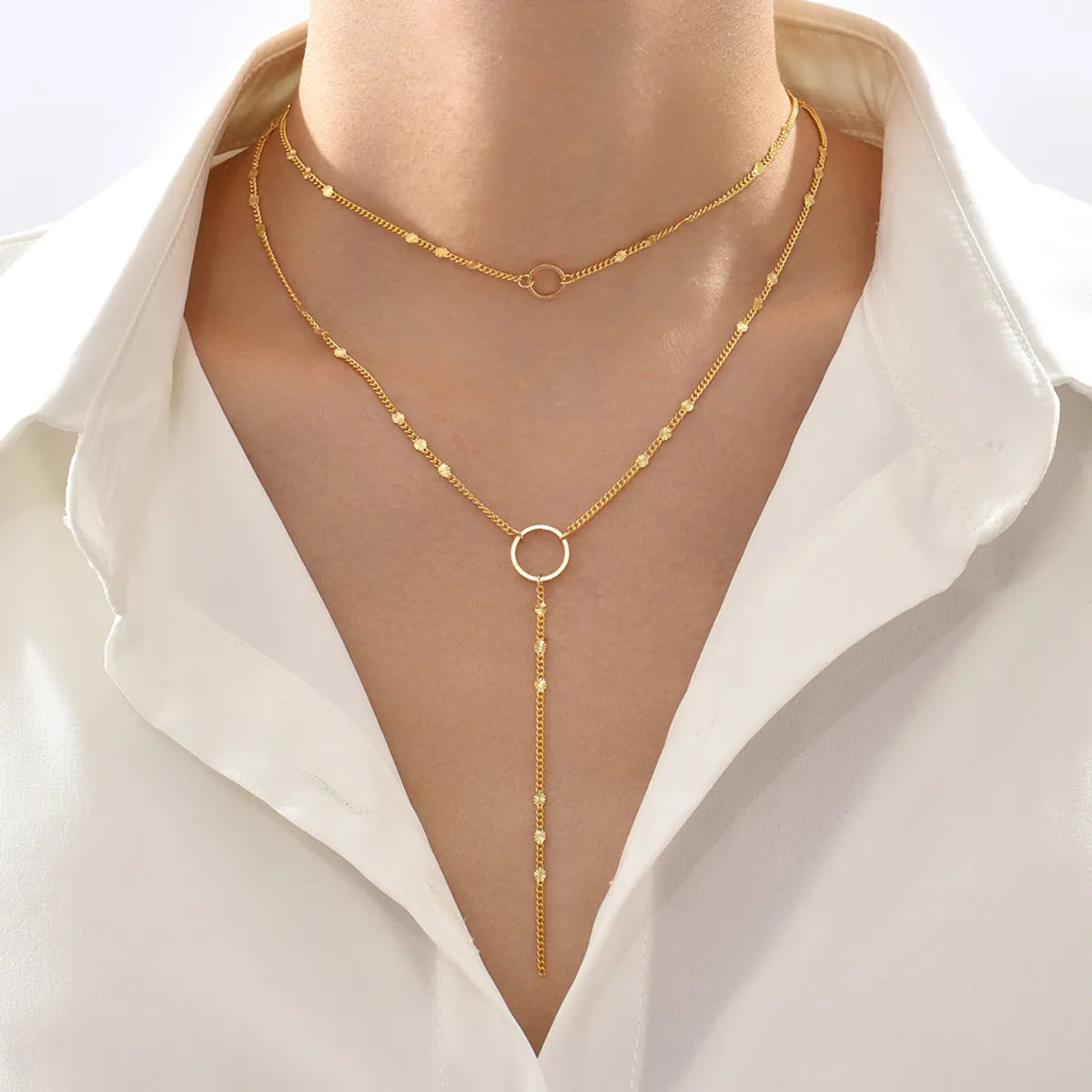 Women’s pearl necklaces-Fashion Geometric Alloy Wholesale Necklace