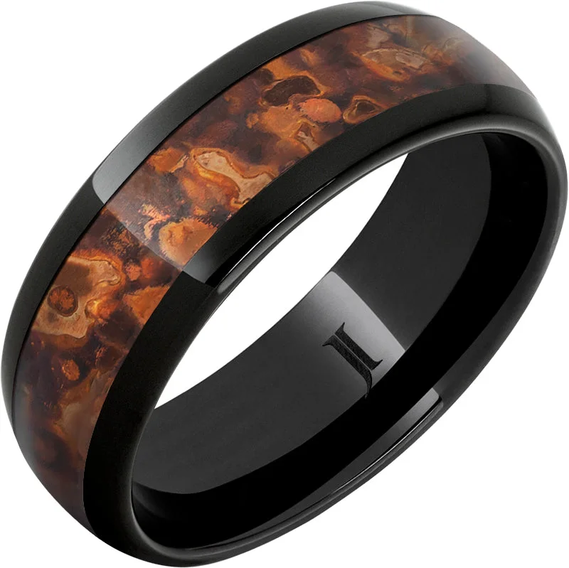 Women’s statement rings-Black Diamond Ceramic™ Ring With Distressed Copper Inlay