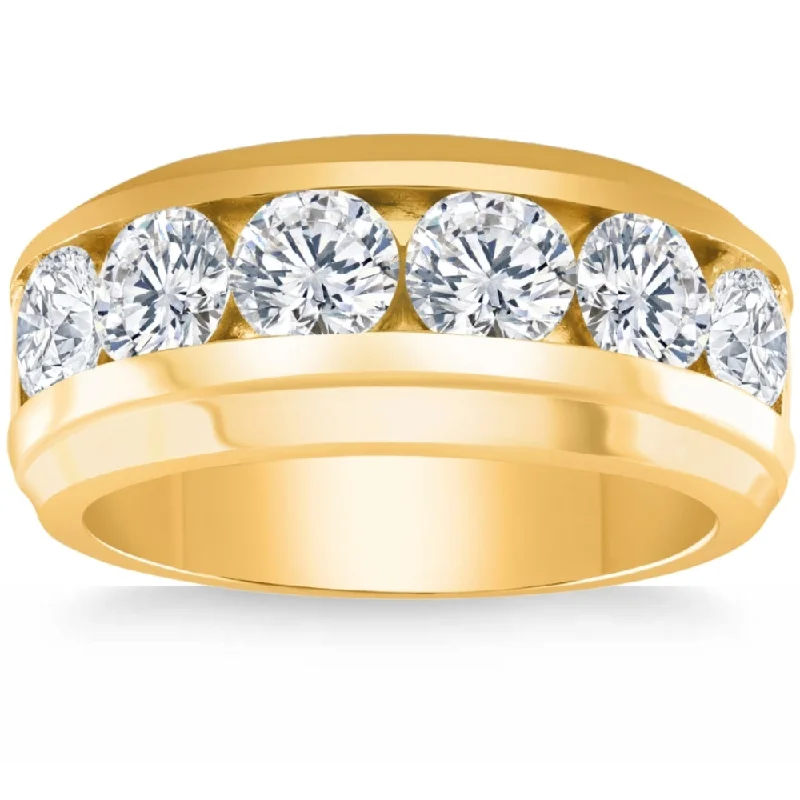 Women’s chic engagement rings-4Ct Men's Diamond Ring in 10k Gold Lab Grown