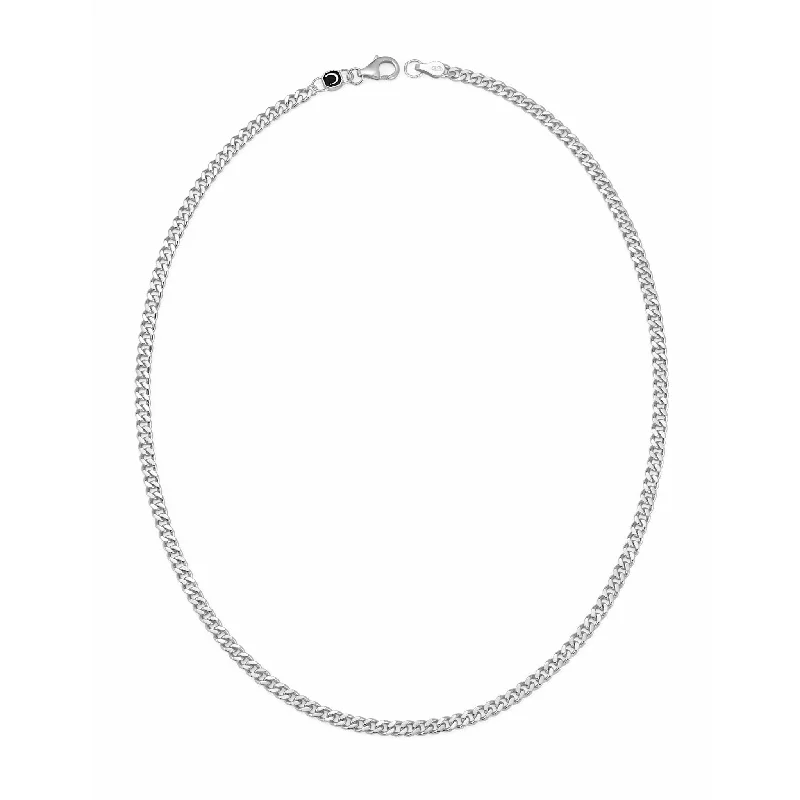 Women’s diamond-studded necklaces-CRISLU Mens 18" Matte Curb Chain Necklace Finished in Pure Platinum