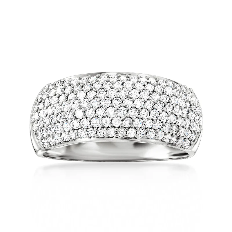 Women’s alternative gemstone engagement rings-Ross-Simons Pave Diamond Ring in 14kt White Gold