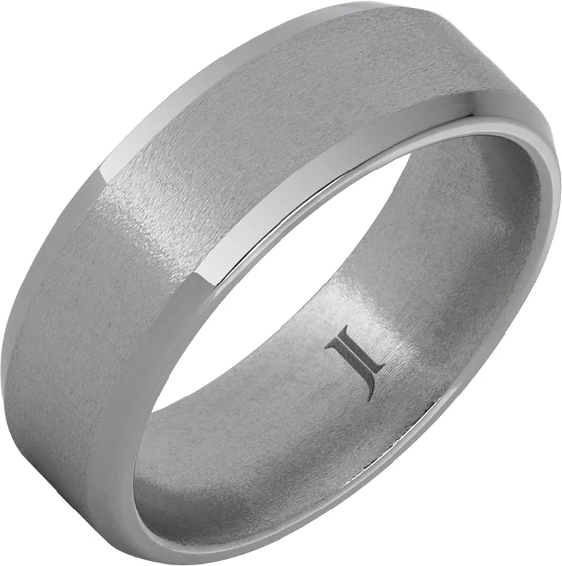 Women’s solitaire rings-Aerospace Grade Titanium™ Ring with Stone Finish