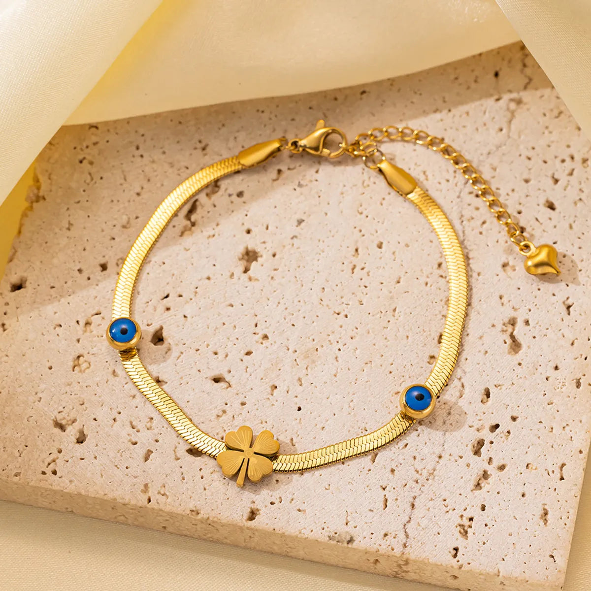 Qye2046 Eye Flower Knife Chain Bracelet Gold