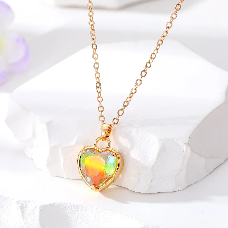 5# Fluorescent Yellow Orange Love Heart