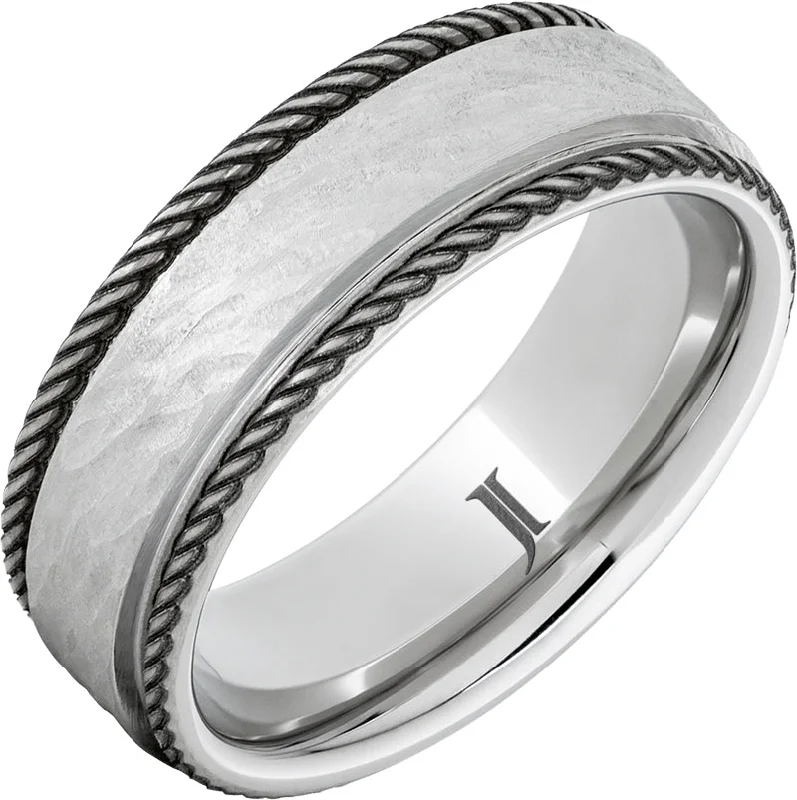 Women’s round diamond rings-Lariat - Serinium® Rope Edge Ring