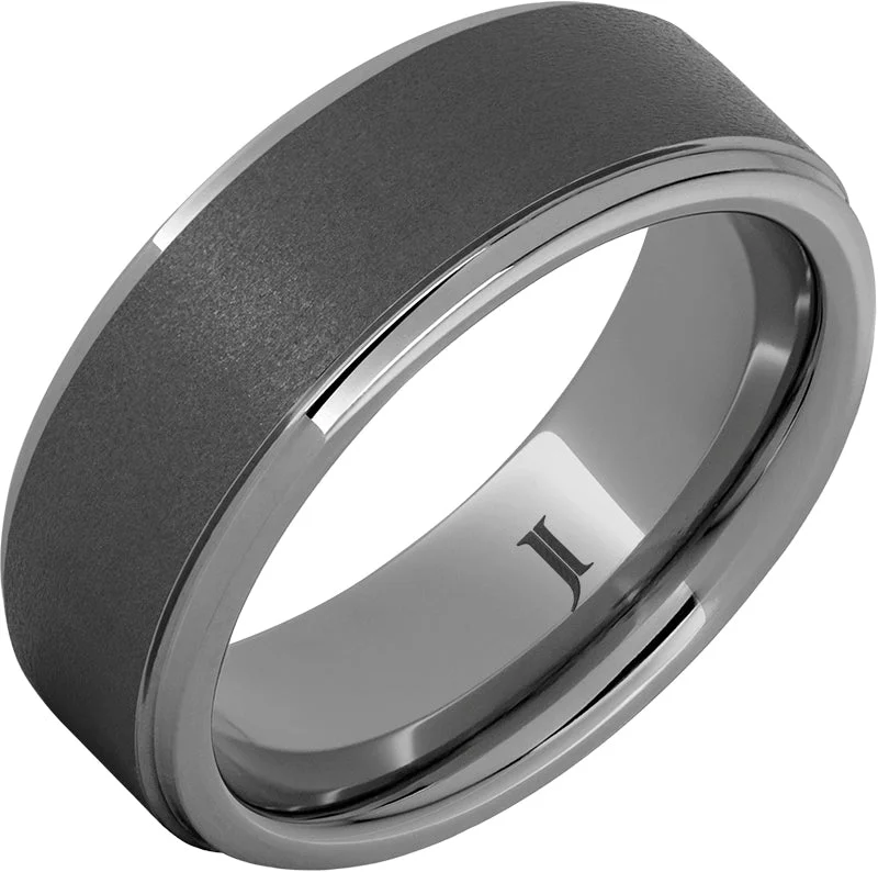 Women’s wedding rings-Rugged Tungsten™ Men's Ring with Sandblast Finish