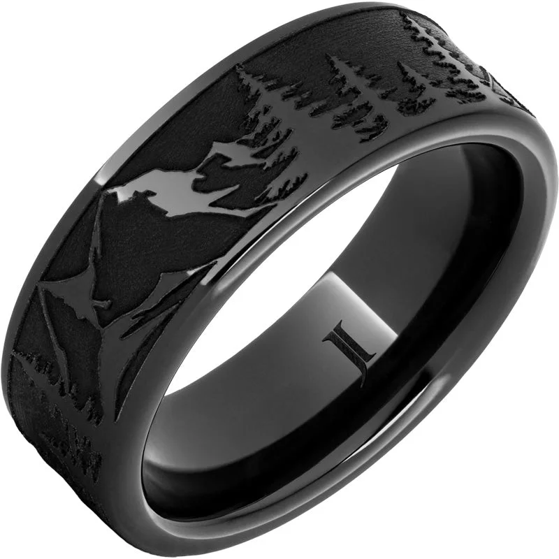 Women’s halo rings-Black Diamond Ceramic™ Mountain Pine Forest Ring