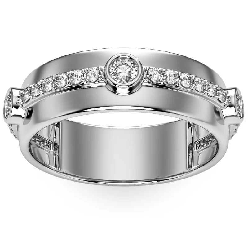 Women’s engagement rings with detailed band-5/8Ct Diamond Ring Men's Lab Grown 7mm Polished Wedding Band in 10k Gold