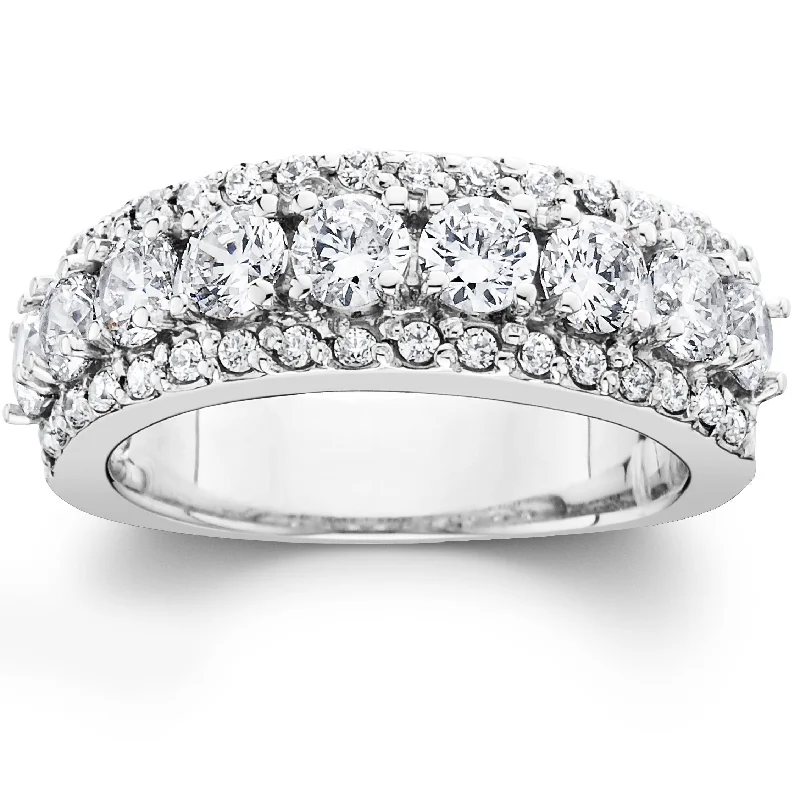 Women’s antique-style engagement rings-1 1/2ct Diamond Wedding Ring Womens Anniversary Band 14k White Gold