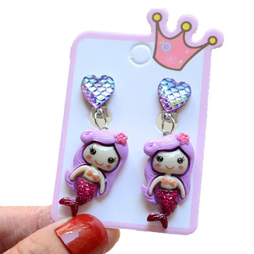 6# Fish Princess Ear Clip Pair