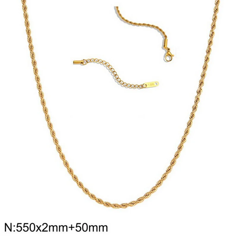 2mm Twist Chain Necklace 55 5cm