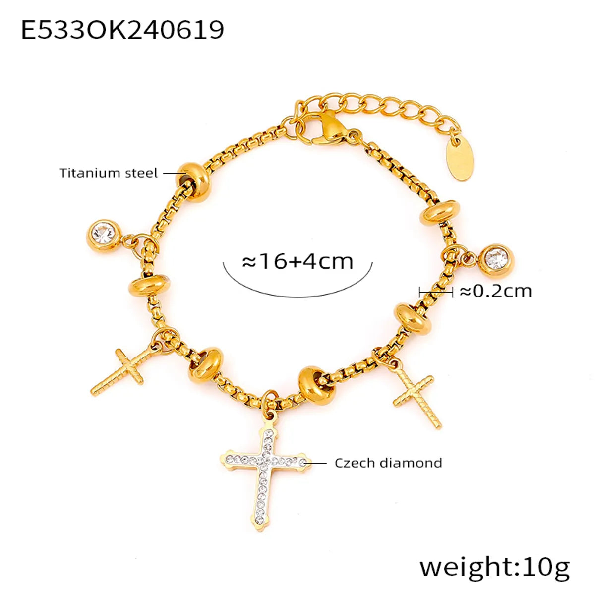 Cross Gold Bracelet