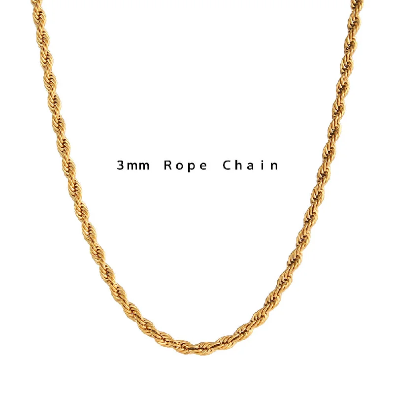 3mm Twist Chain Necklace 40 5cm