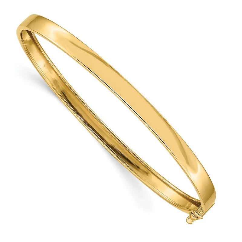 Women’s bangles sets-14k Yellow Gold 5mm Flexible Hinged Bangle Bracelet Bracelet, 8"