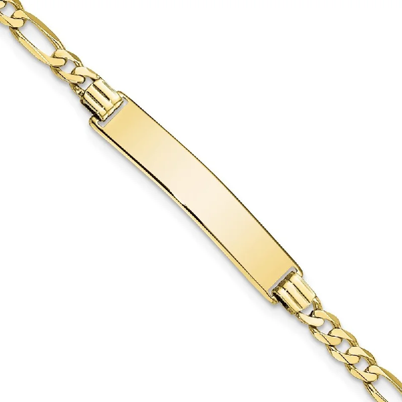 Women’s personalized bracelets-10k Yellow Gold Figaro Link ID Bracelet, 7" (W-6.18mm)