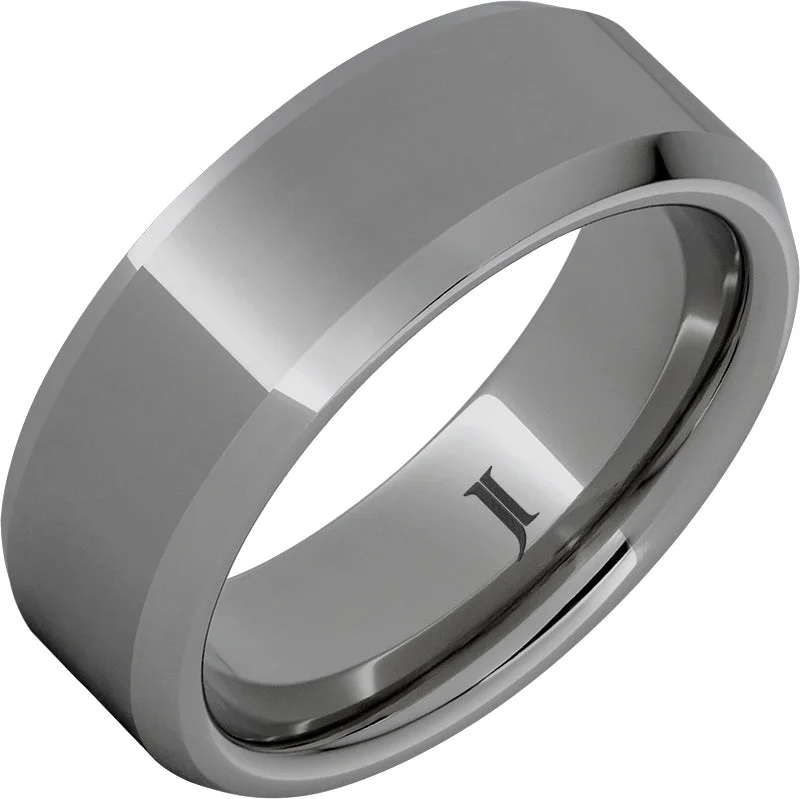 Women’s luxury rings-Rugged Tungsten™ Beveled Ring