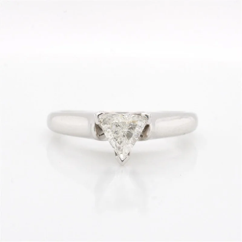 Women’s square engagement rings-14K White Gold Trillion 'Modified' Brilliant Diamond Ring