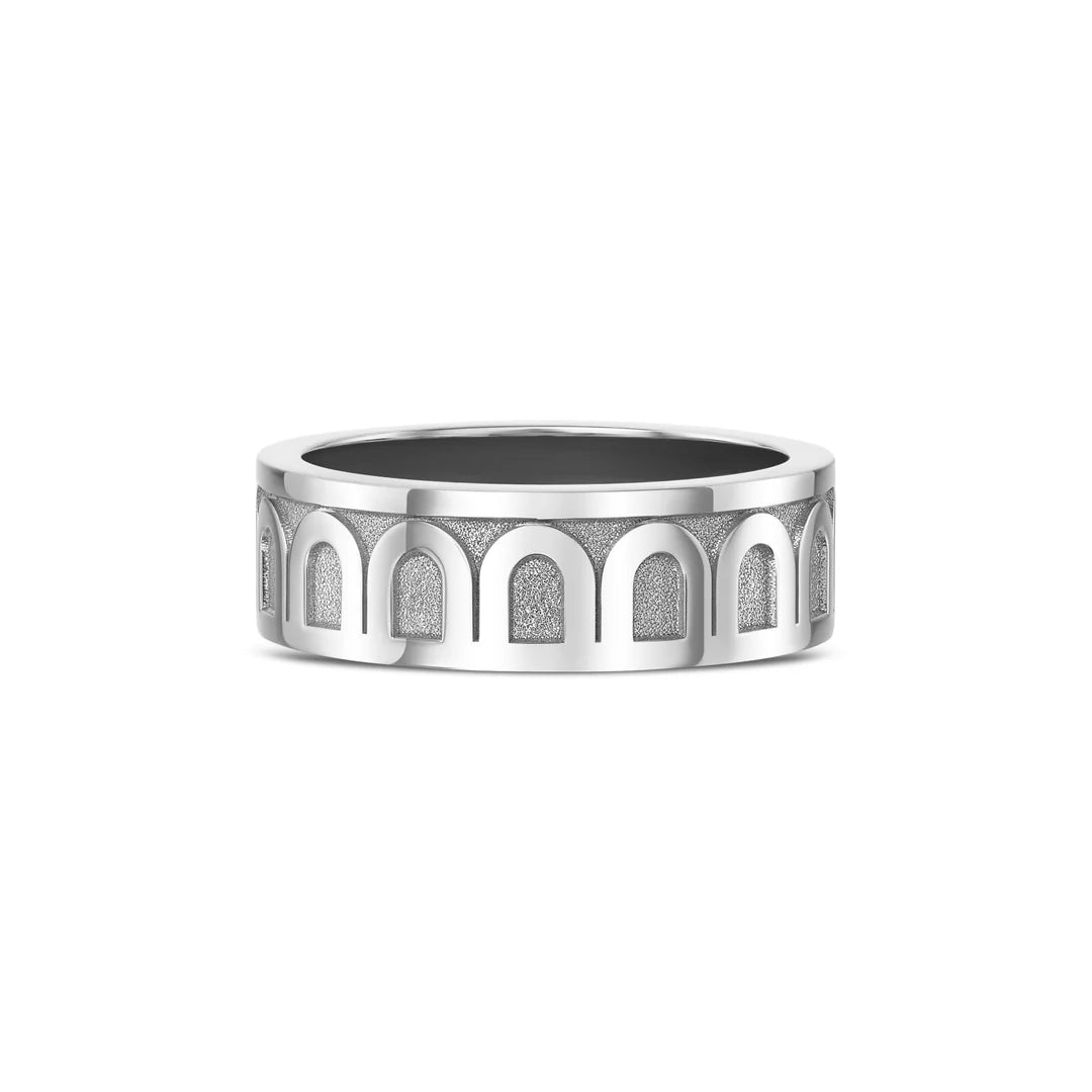 Women’s art deco rings-L'Arc de DAVIDOR MM Ring, Platinum with Satin Finish