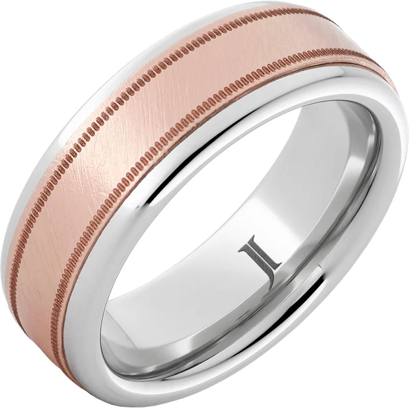 Women’s round-cut engagement rings-Medici - Serinium® 14K Rose Gold Florentine Ring