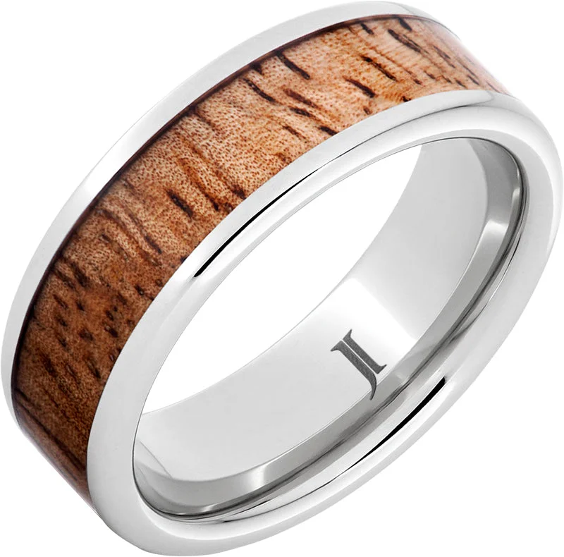 Women’s stackable rings-Tropical – Sunset Serinium® Mango Wood Inlay Ring