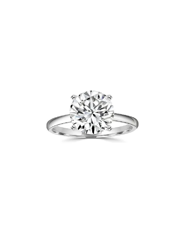 Women’s engagement rings with detailed band-3 Carat Round Shape Diamond Ring