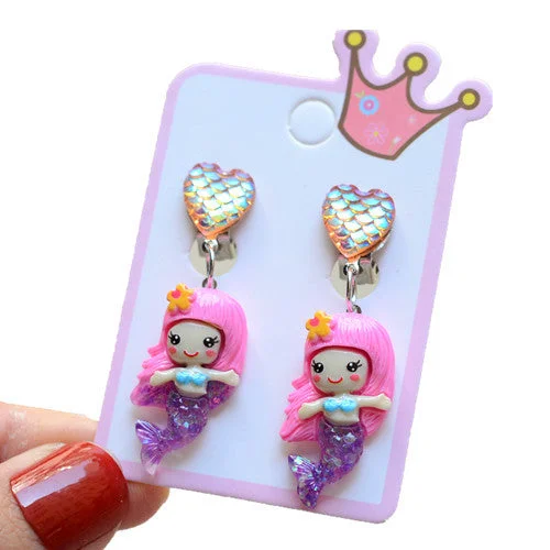 7# Fish Princess Ear Clip Pair