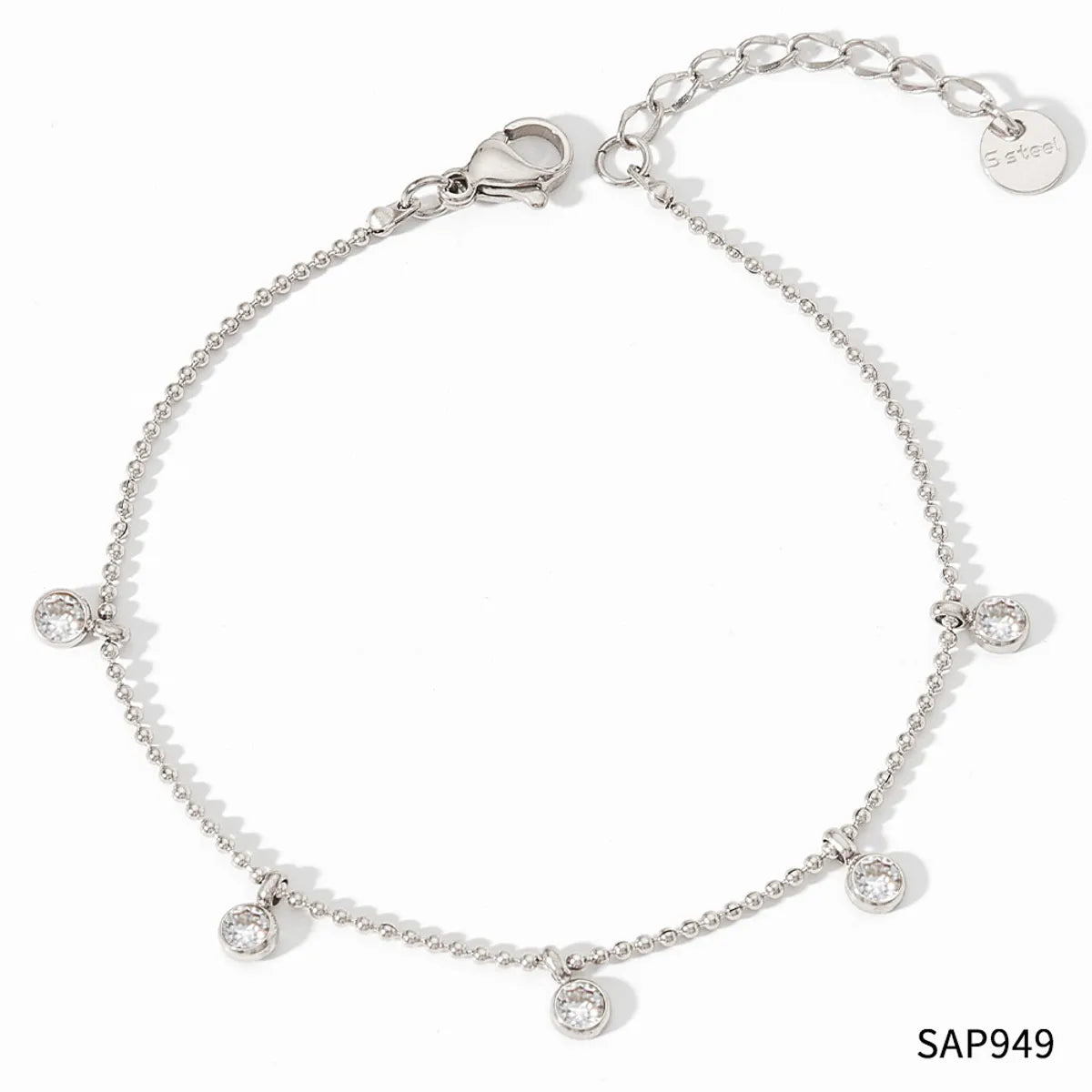 Sap949 Silver Bracelet White Zirconium