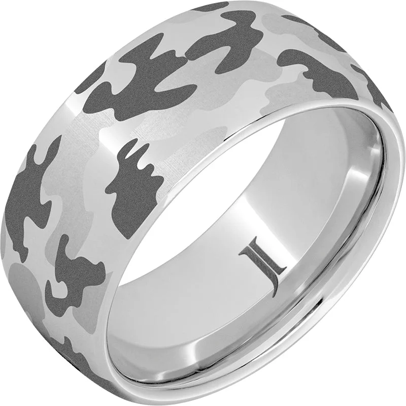 Women’s simple gold rings-The Hunter - Serinium® Camo Engraved Ring