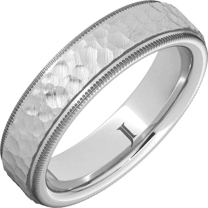 Women’s custom wedding rings-Serinium® Ring with Hand Carved Moon Finish