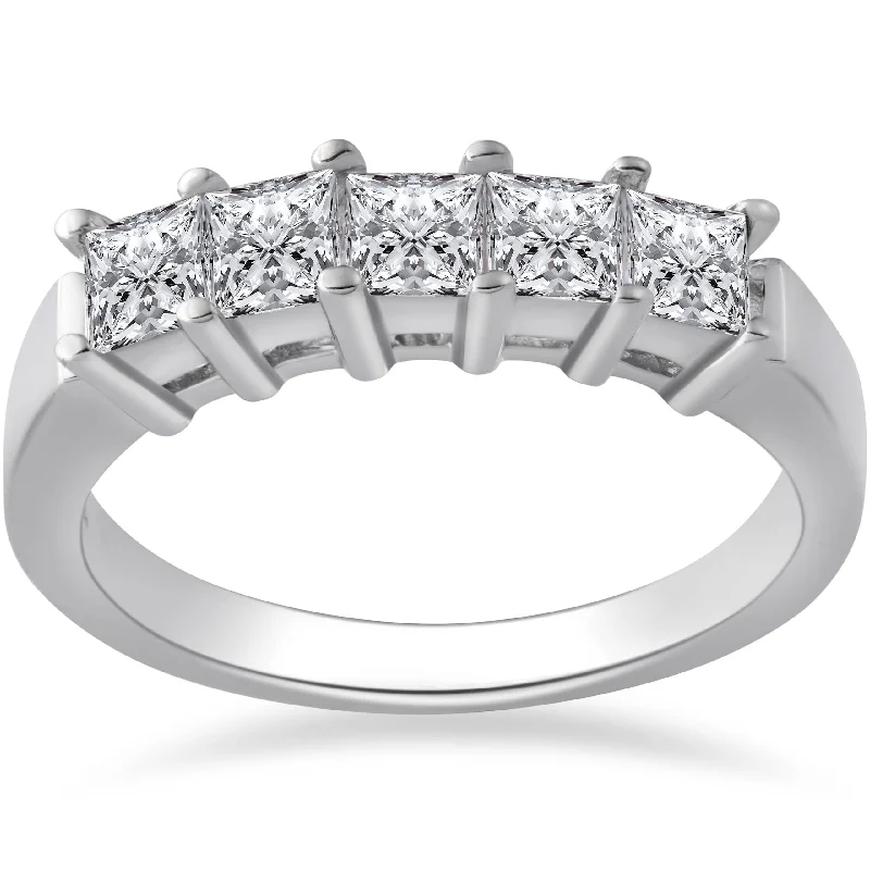 Women’s affordable engagement rings-1ct Five Stone Diamond Ring 950 Platinum