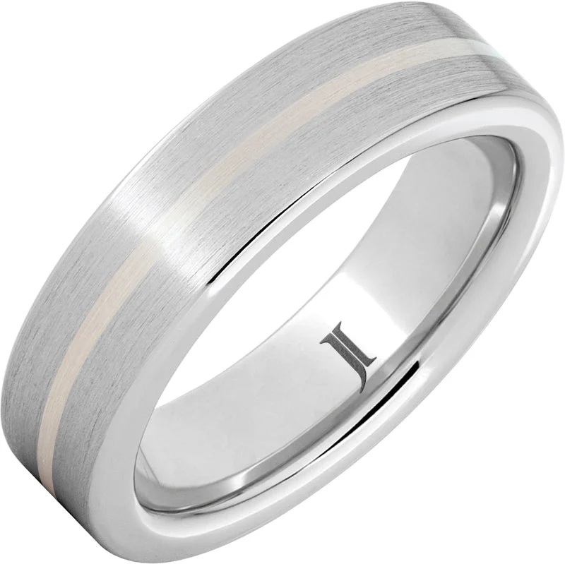 Women’s eternity rings with diamonds-Serinium® Satin Ring with Sterling Silver Inlay