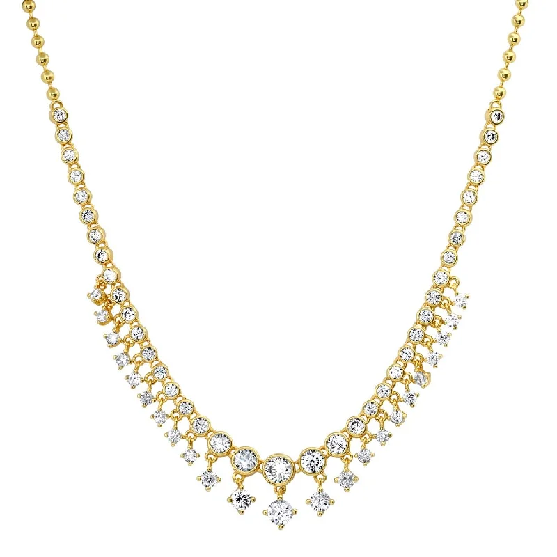 Women’s bridal necklaces-TAI   CZ Bib Necklace