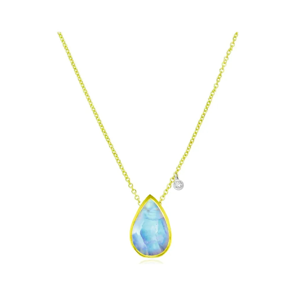 Women’s handcrafted necklaces-Meira T June    Birthstone  Moonstone Pear Shape  Pendant