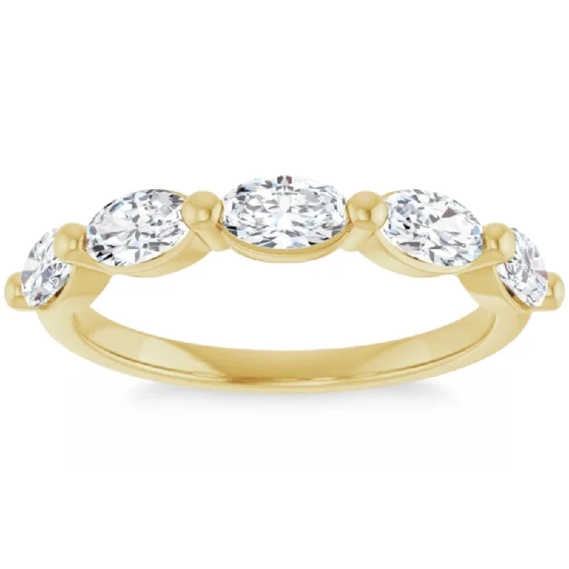 Women’s eco-friendly engagement rings-1.75Ct Oval Diamond Wedding Ring Anniversary Stackable Band 14k Gold Lab Grown