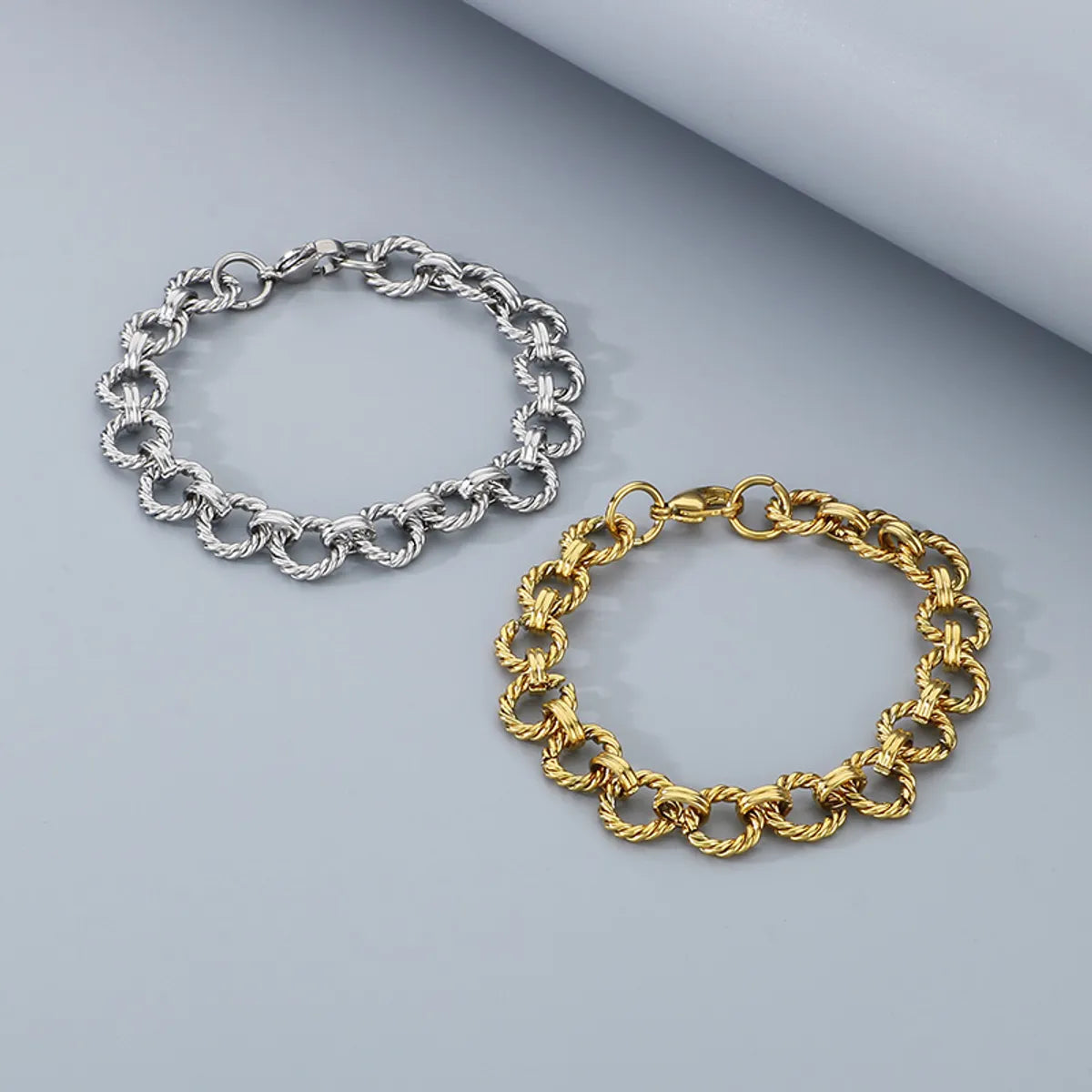 Women’s vintage bracelets-Simple Style Geometric Solid Color 304 Stainless Steel 18K Gold Plated Bracelets In Bulk