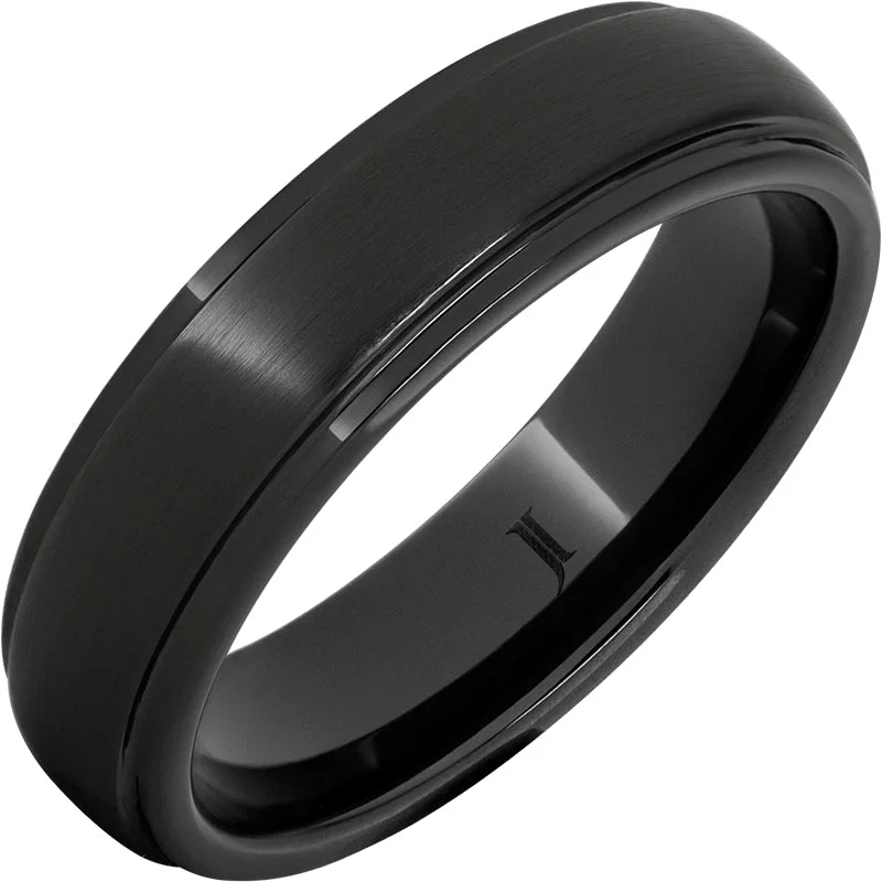 Women’s twisted rings-Black Diamond Ceramic™ Satin Finish Ring