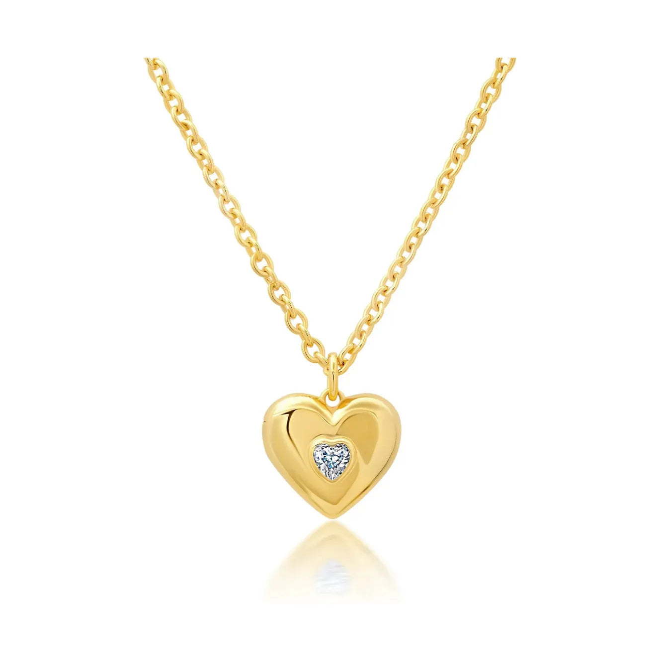 Women’s flower necklaces-CRISLU Adore Bubble Heart Necklace in Gold