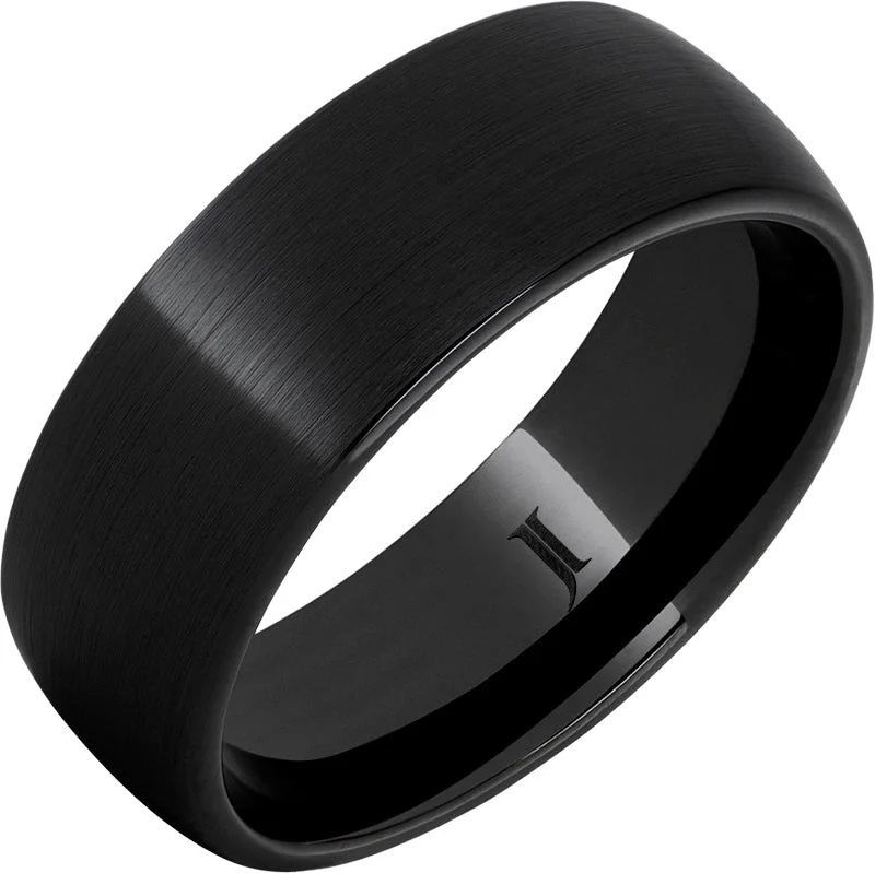 Women’s pearl rings-Black Diamond Ceramic™ Ring With Satin Finish